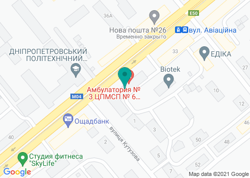 Амбулатория №1 КНП Днепровский центр первичной медико-санитарной помощи №6 - на карте