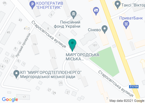 Амбулатория №1 КНП Миргородский городской центр первичной медико-санитарной помощи - на карте