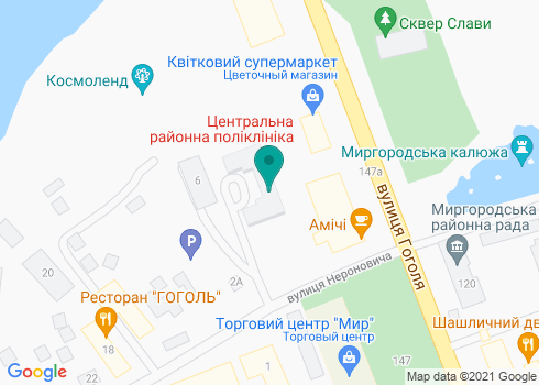 Амбулатория №8 КНП Миргородский городской центр первичной медико-санитарной помощи - на карте