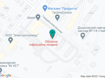 Областная инфекционная клиническая больница - на карте Областная инфекционная клиническая больница - на карте