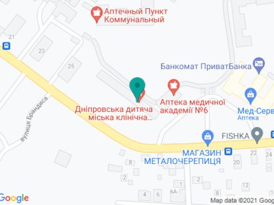 Педиатрическая служба КНП Городская клиническая больница №9 Днепровского городского совета - на карте