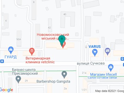 Консультативная поликлиника КНП Новомосковская ЦГБ - на карте Консультативная поликлиника КНП Новомосковская ЦГБ - на карте